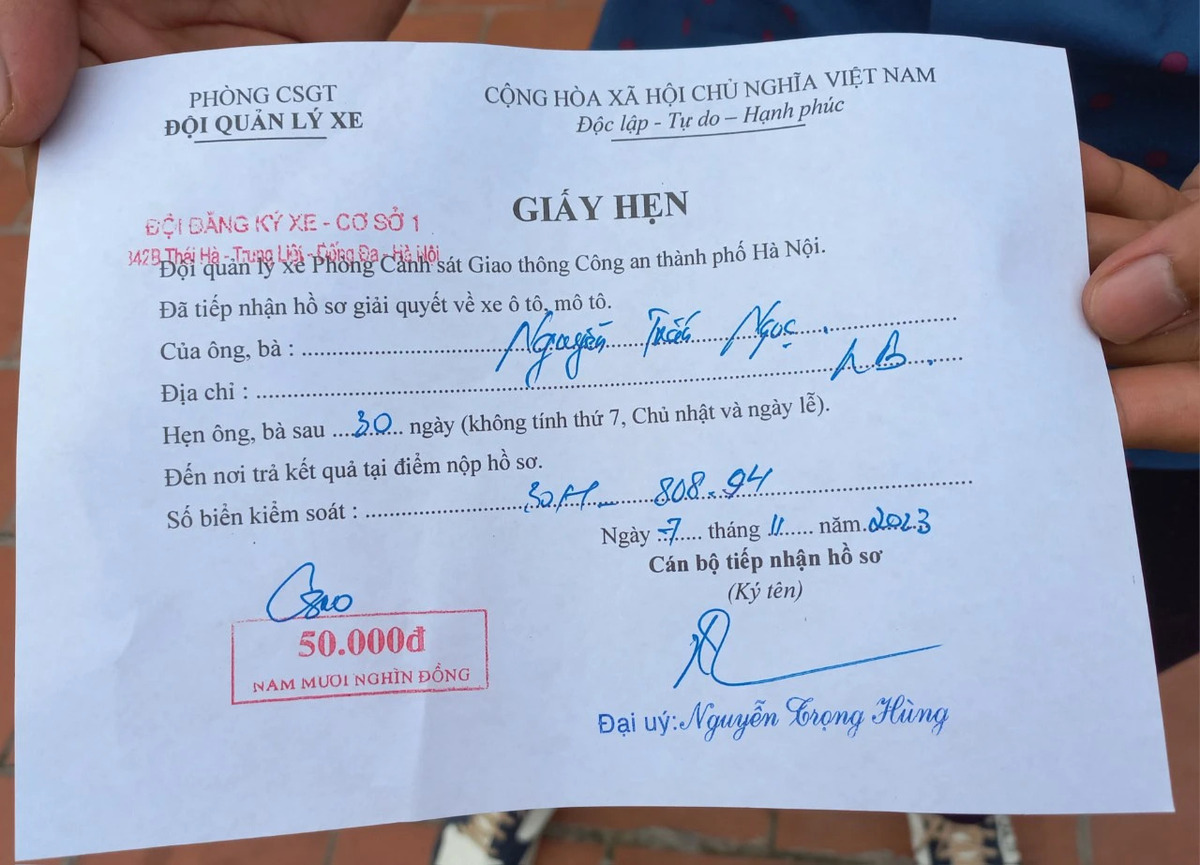 chi phi cap lai ca vet xe o to theo quy dinh la 50 nghin dong moi lan Chi phí cấp lại cà vẹt xe ô tô theo quy định là 50 nghìn đồng mỗi lần