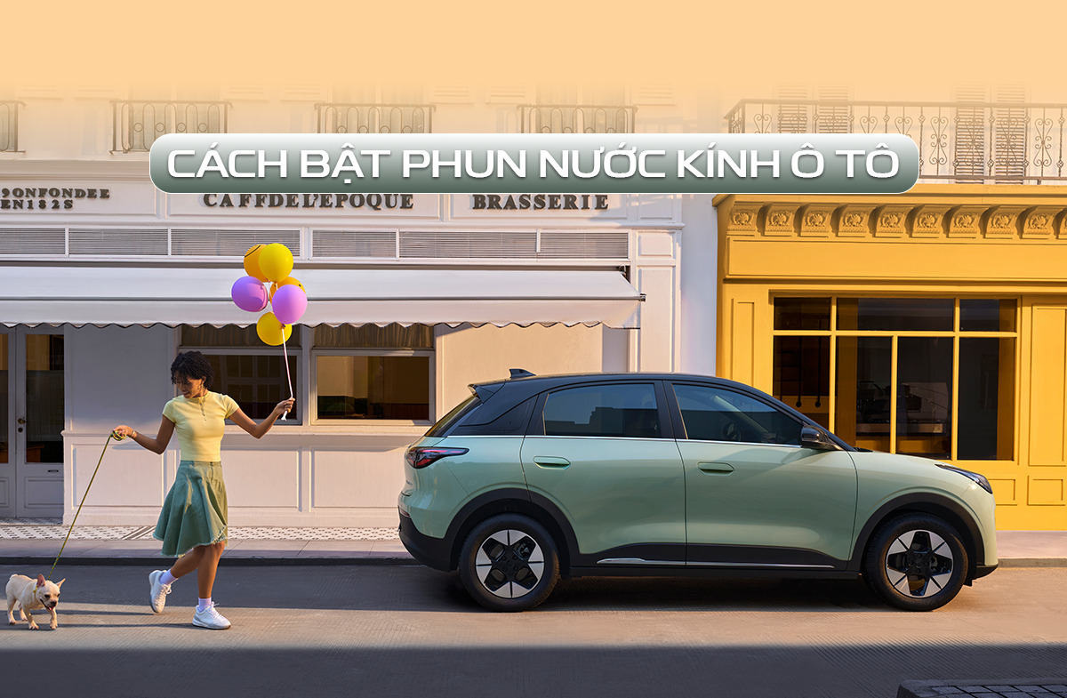 cách bật phun nước kính ô tô